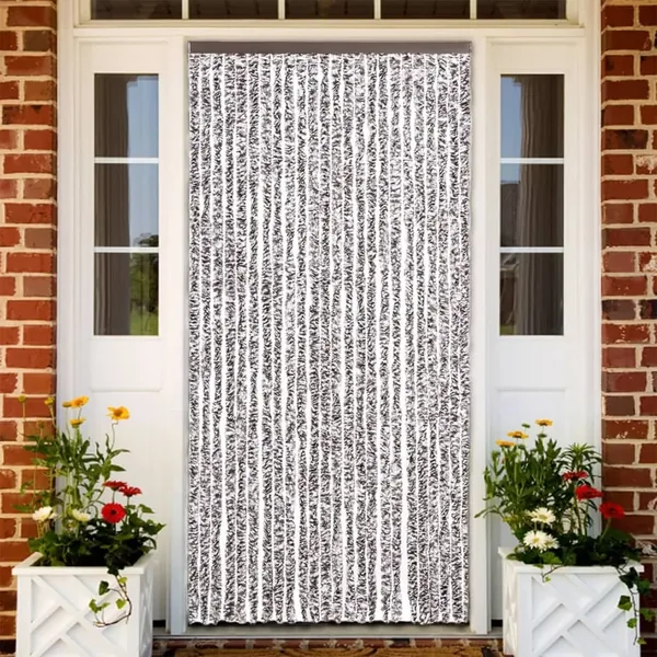 Rideau anti-mouches marron et beige 100x230 cm chenille