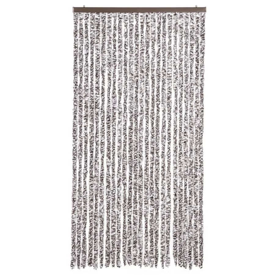 Rideau anti-mouches marron et beige 100x230 cm chenille - 3
