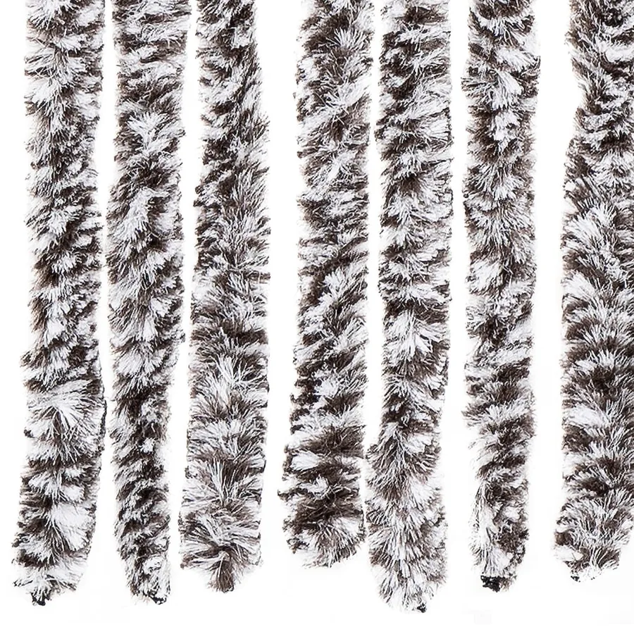 Rideau anti-mouches marron et beige 100x230 cm chenille - 6