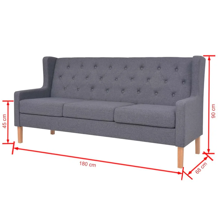 Ensemble de canapés 3 pcs tissu gris - 14
