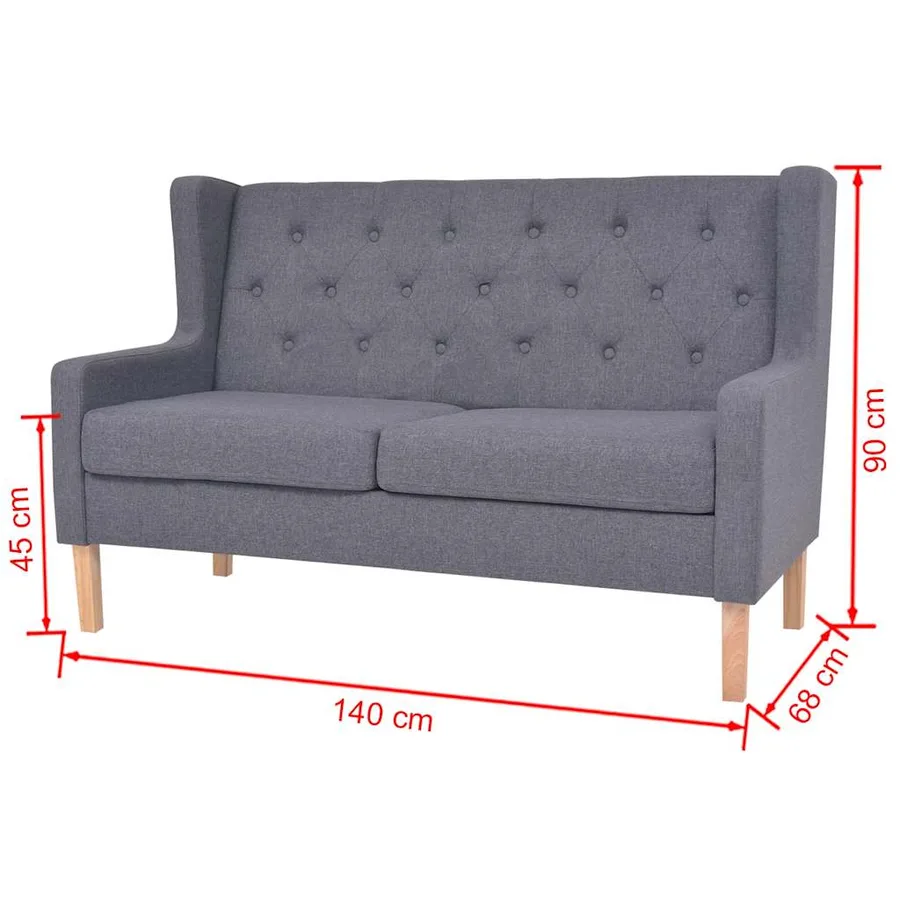 Ensemble de canapés 3 pcs tissu gris - 15