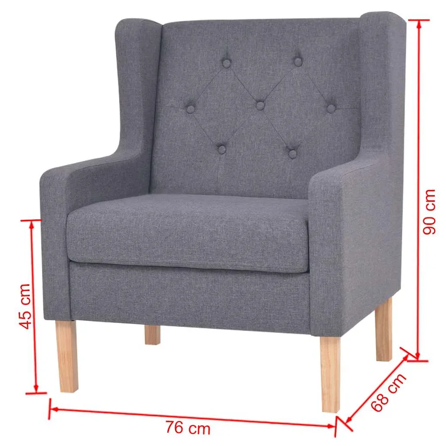 Ensemble de canapés 3 pcs tissu gris - 16