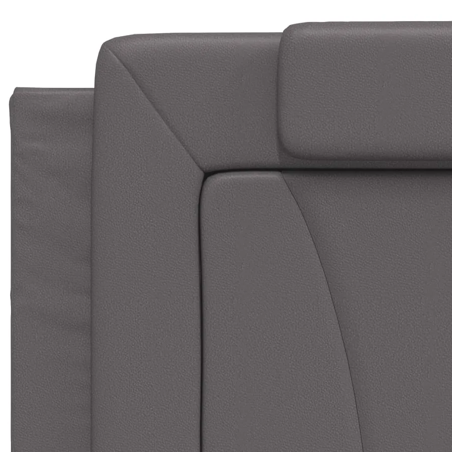 Lit Viana avec matelas gris 200x200 cm similicuir - 7