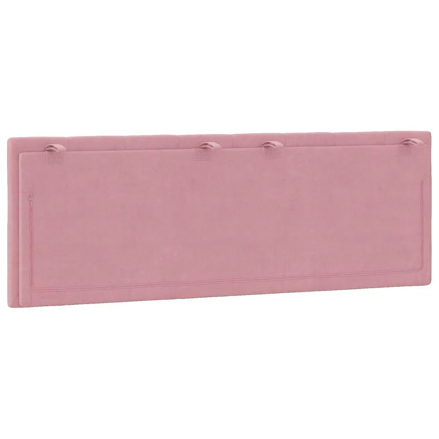 Coussin de tête de lit Hanko rose 120 cm velours - 7