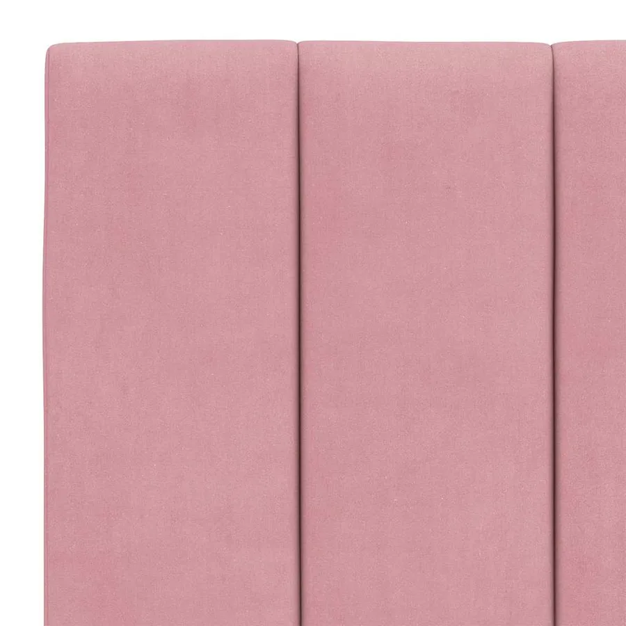 Coussin de tête de lit Hanko rose 120 cm velours - 8