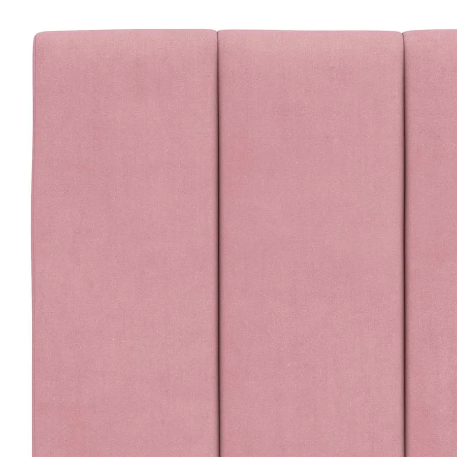 Cadre de lit sans matelas Hanko rose 140x200 cm velours - 10