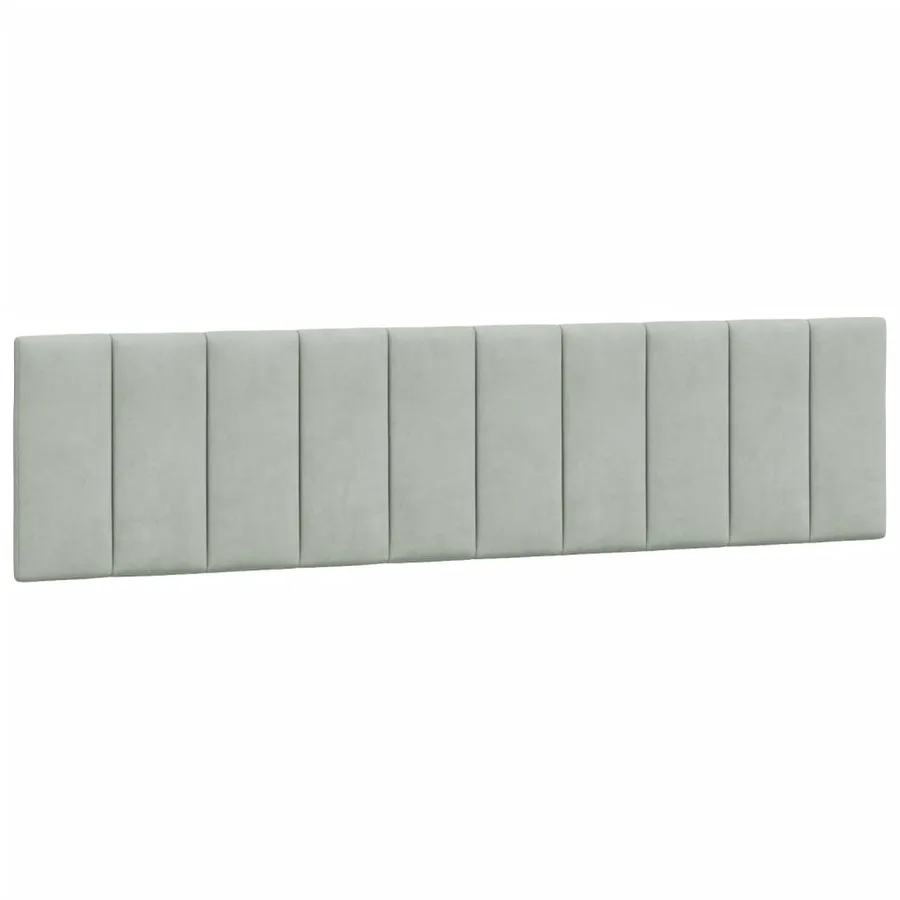 Lit avec matelas Hanko gris clair 200x200 cm velours - 5