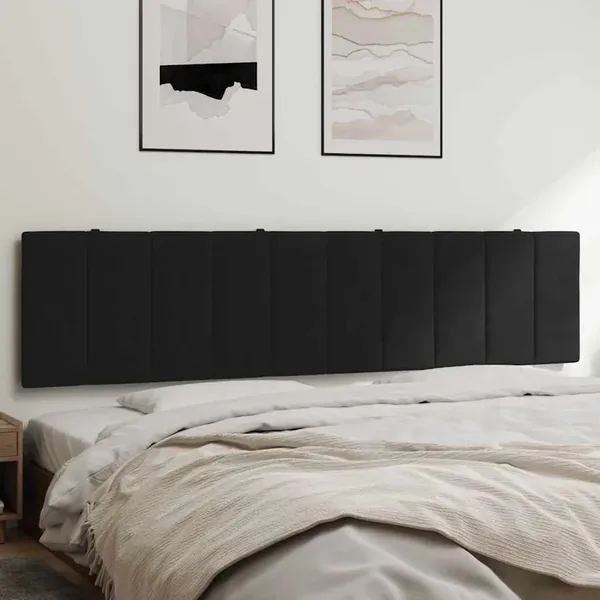Coussin de tête de lit Hanko noir 200 cm velours