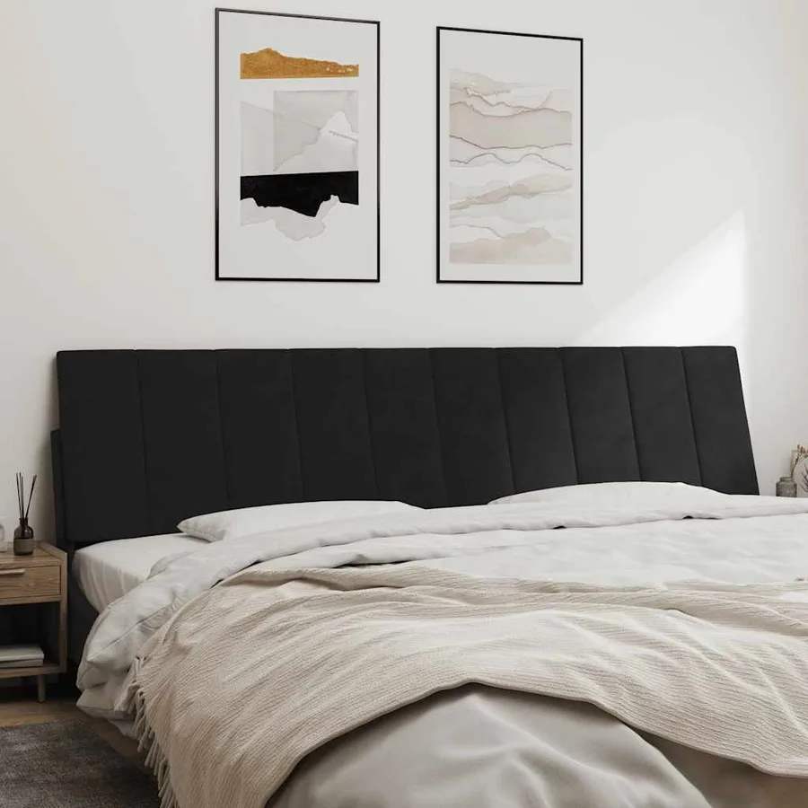 Coussin de tête de lit Hanko noir 200 cm velours - 3