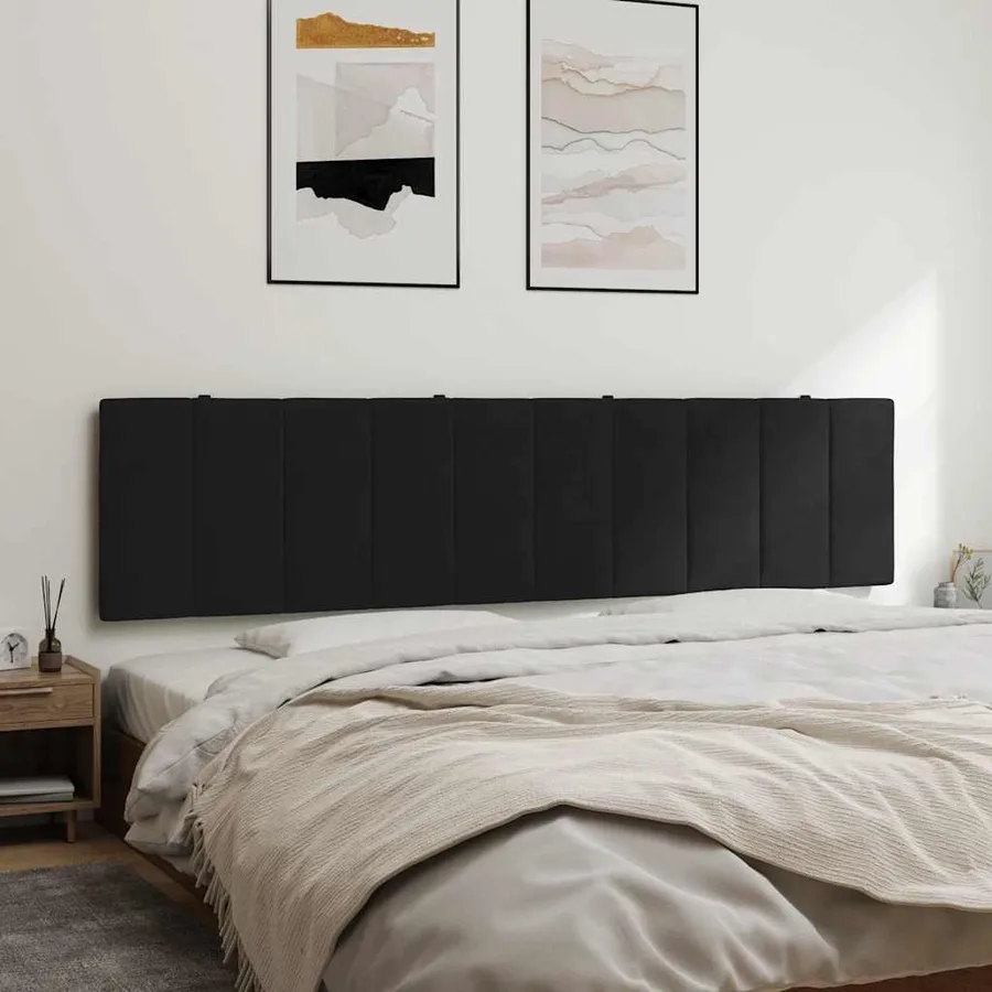 Coussin de tête de lit Hanko noir 200 cm velours - 4