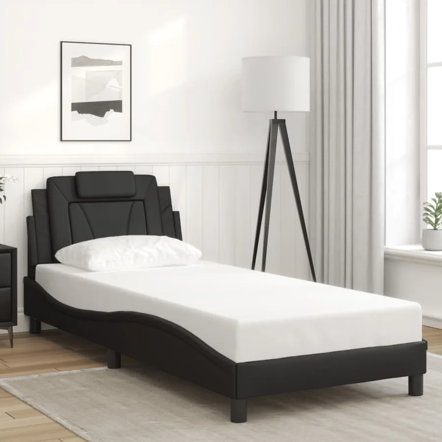 Cadre de lit Viana avec LED sans matelas noir 80x200 cm - 4