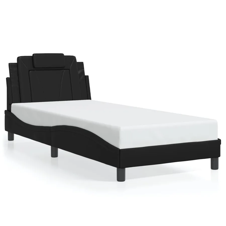 Cadre de lit Viana avec LED sans matelas noir 80x200 cm - 5