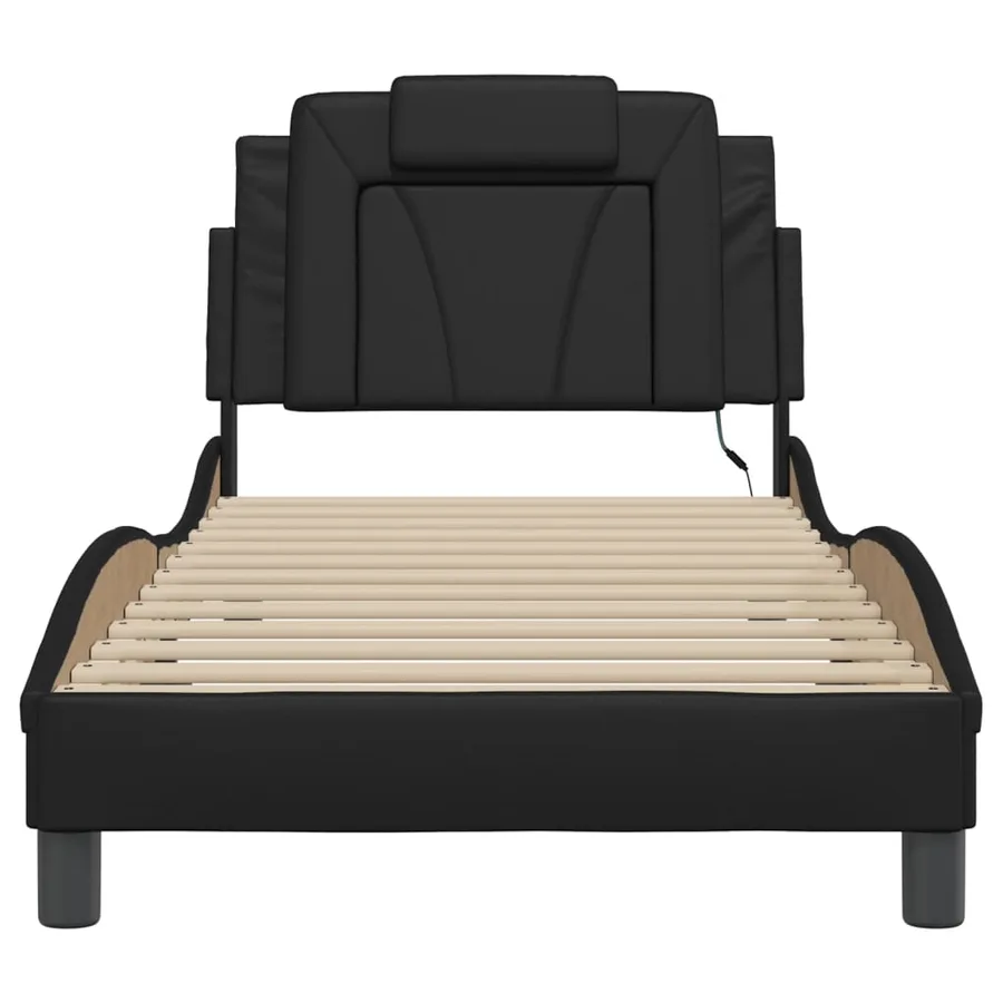 Cadre de lit Viana avec LED sans matelas noir 80x200 cm - 6