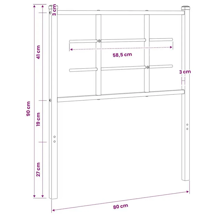 Tête de lit de remplacement métal blanc 75 cm - 6