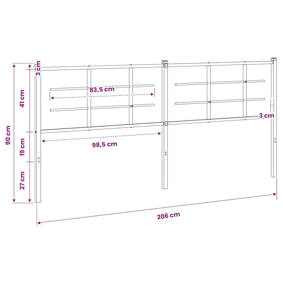 Tête de lit de remplacement métal blanc 200 cm - 6