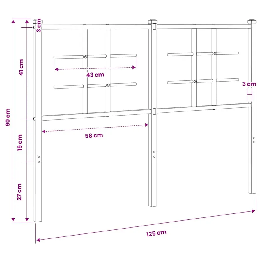 Tête de lit de remplacement métal blanc 120 cm - 6