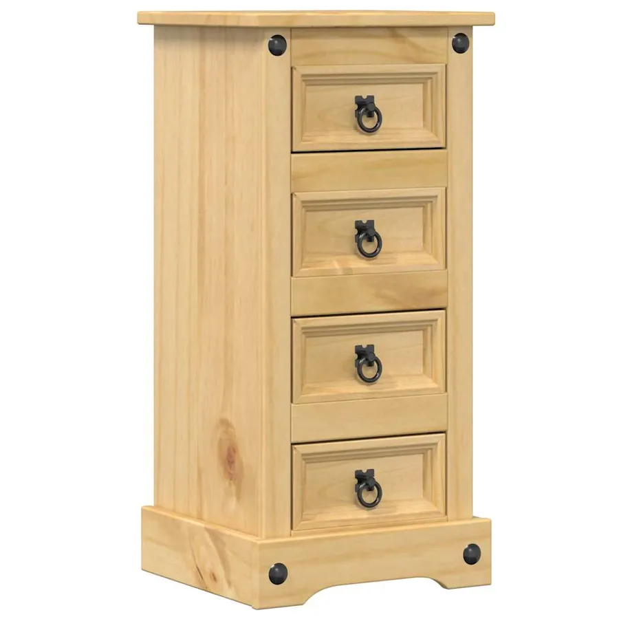 Table de chevet Corona 35x32,5x74 cm bois de pin massif - 2