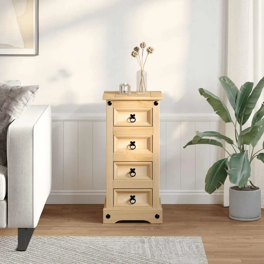 Table de chevet Corona 35x32,5x74 cm bois de pin massif - 3