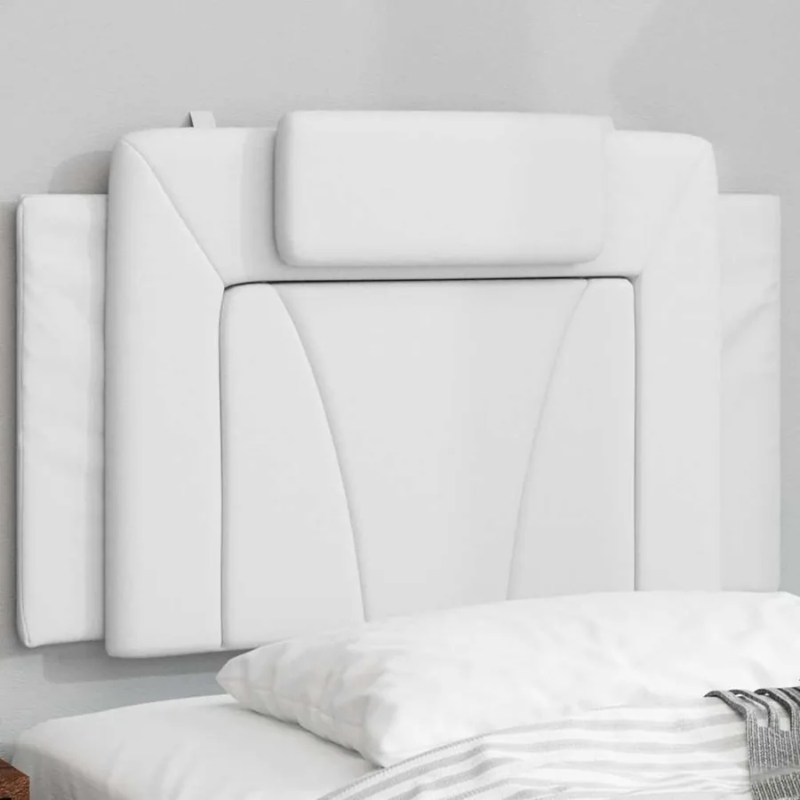 Coussin de tête de lit Viana blanc 90 cm similicuir