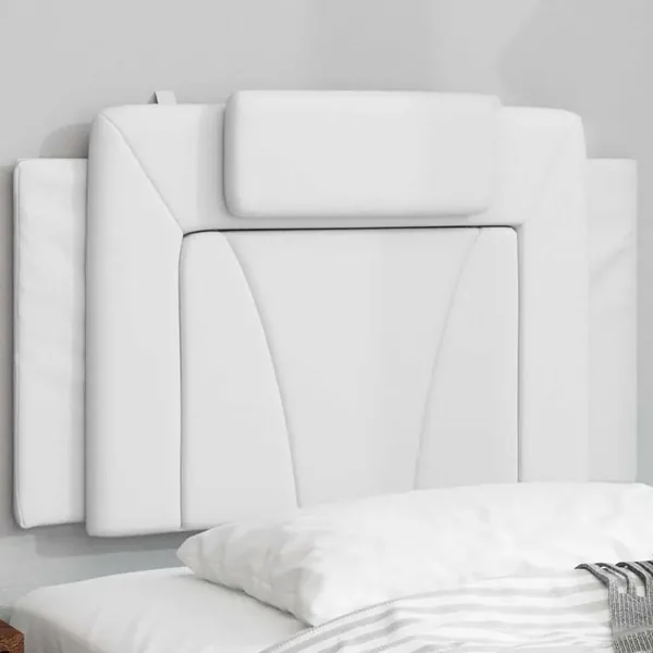 Coussin de tête de lit Viana blanc 90 cm similicuir