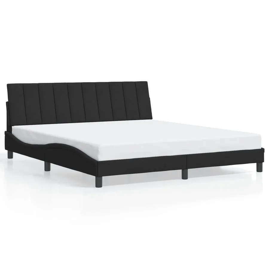 Cadre de lit avec LED sans matelas Hanko noir 180x200 cm velours - 5