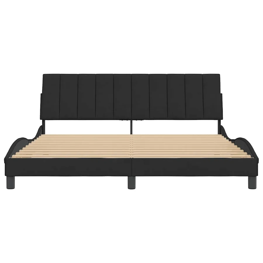 Cadre de lit sans matelas Hanko noir 180x200 cm velours - 5