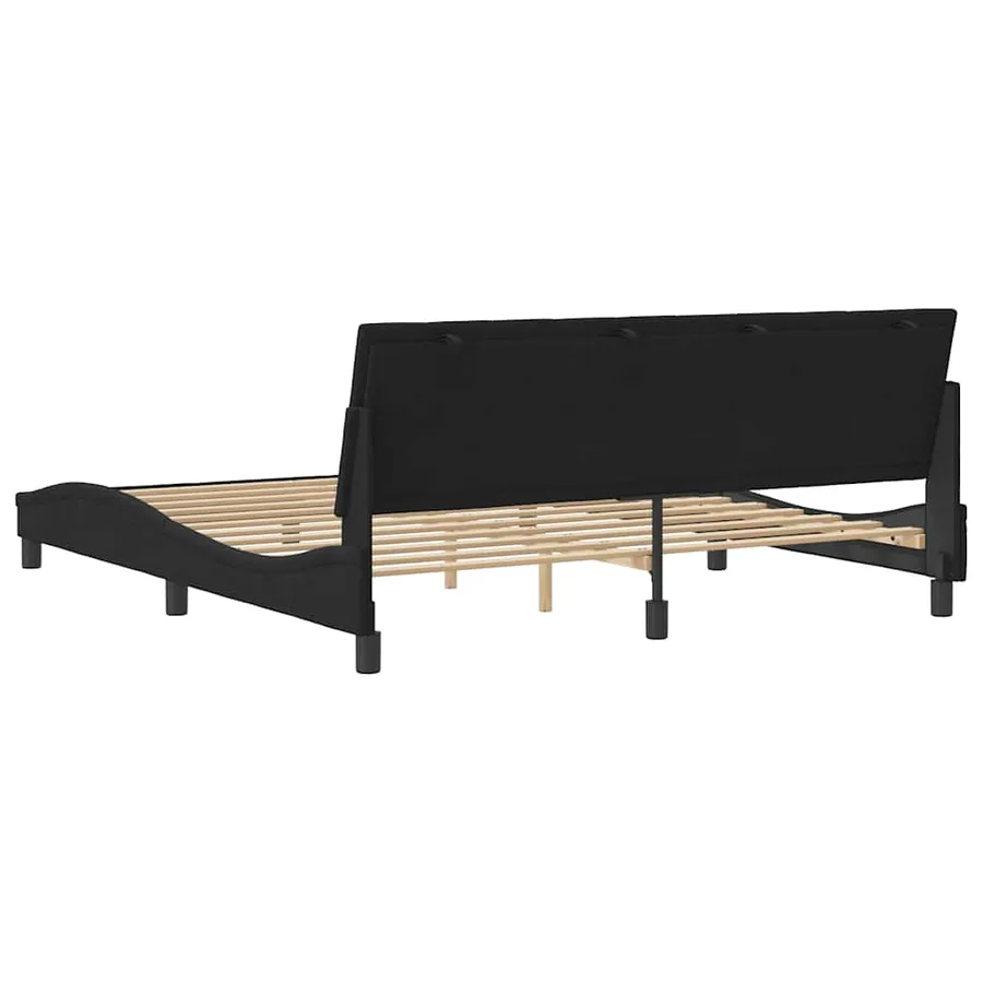 Cadre de lit sans matelas Hanko noir 180x200 cm velours - 7
