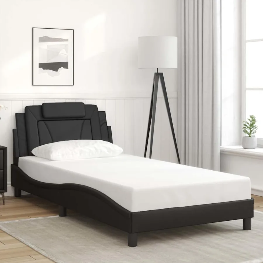 Cadre de lit Viana avec LED sans matelas noir 100x200 cm - 4
