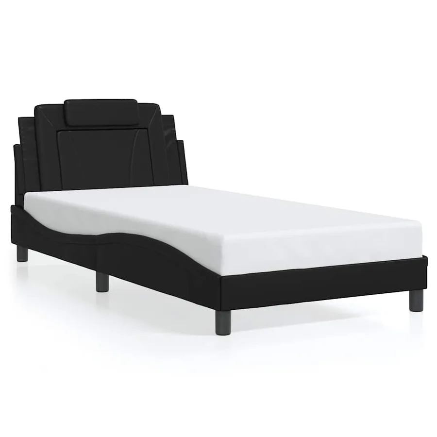 Cadre de lit Viana avec LED sans matelas noir 100x200 cm - 5