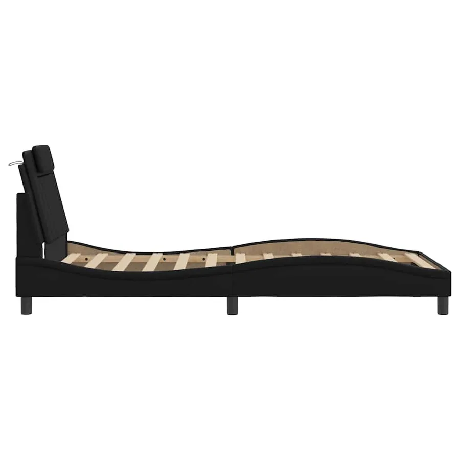 Cadre de lit Viana avec LED sans matelas noir 100x200 cm - 9