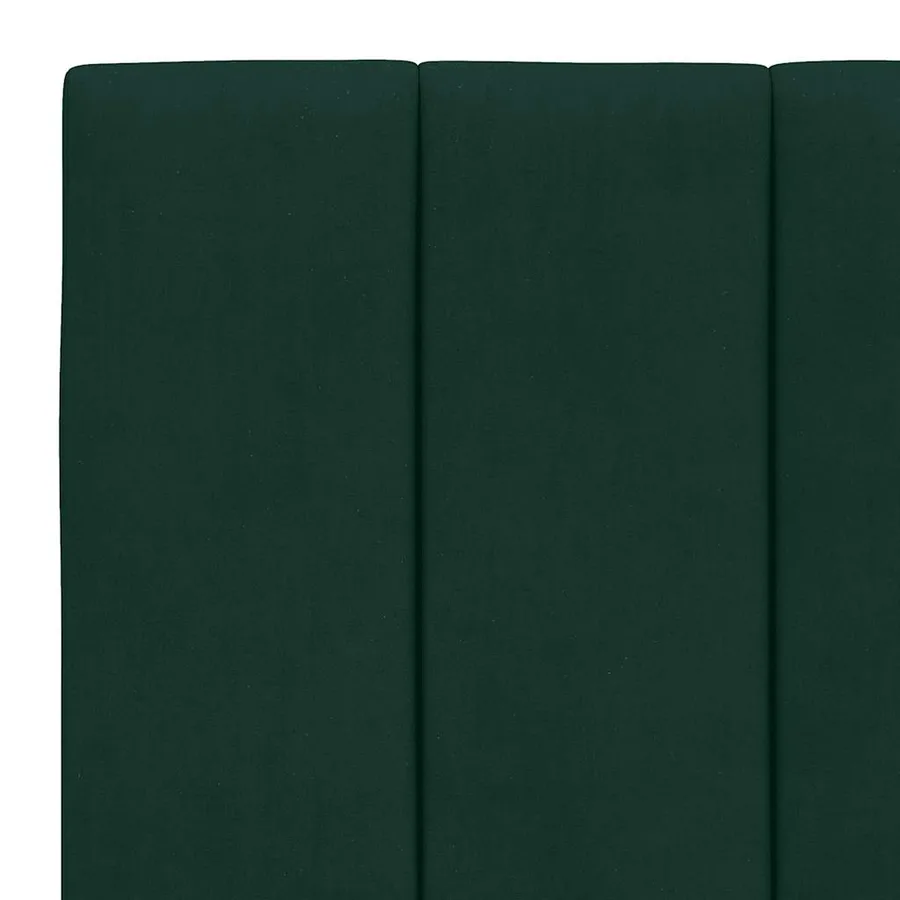 Lit avec matelas Hanko vert foncé 90x190 cm velours - 6