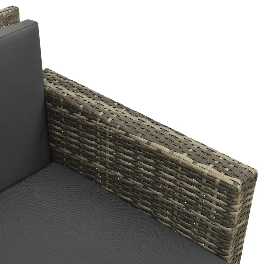 Salon de jardin 3 pcs avec coussins Résine tressée Gris - 8