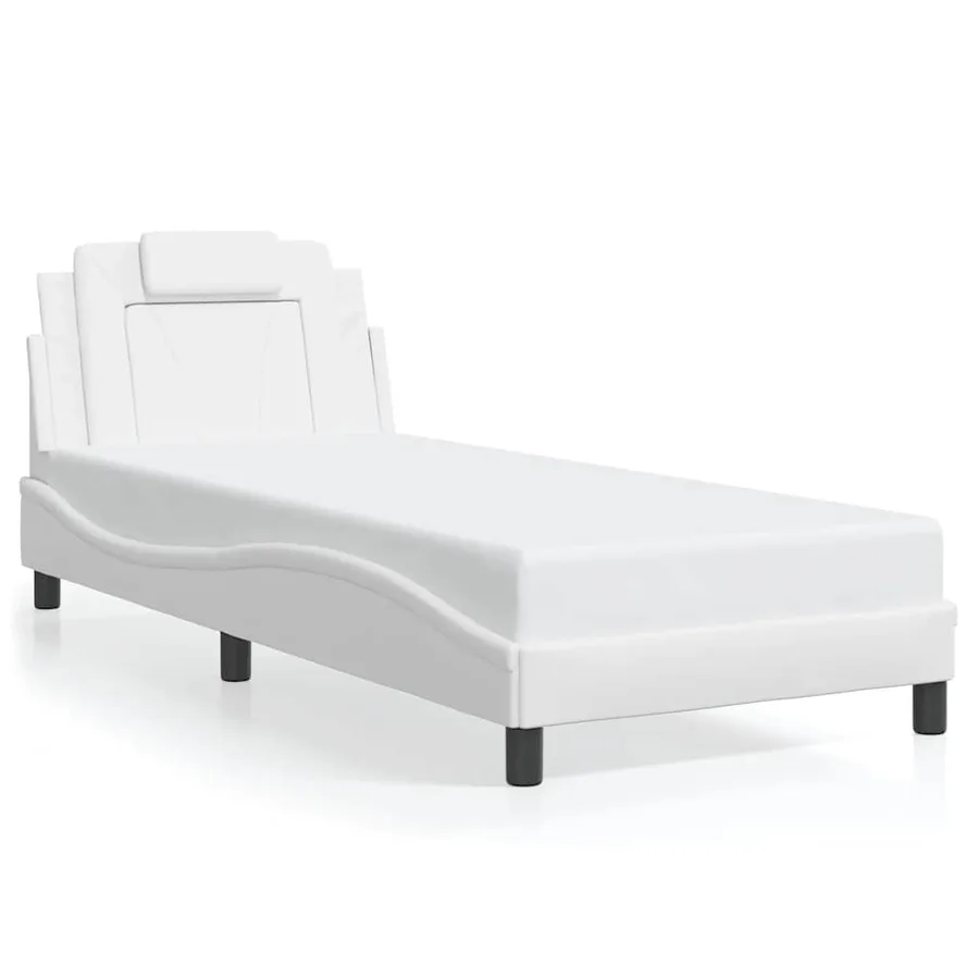 Cadre de lit Viana sans matelas blanc 90x200 cm similicuir - 2