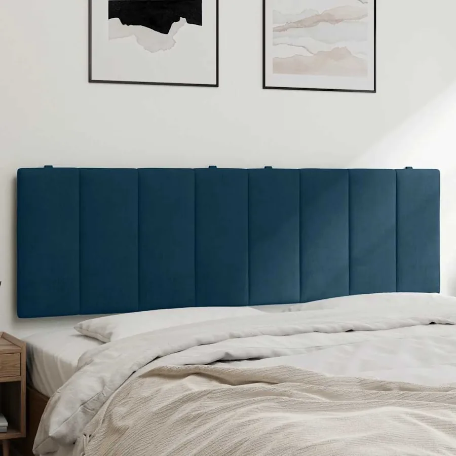 Coussin de tête de lit Hanko bleu 160 cm velours
