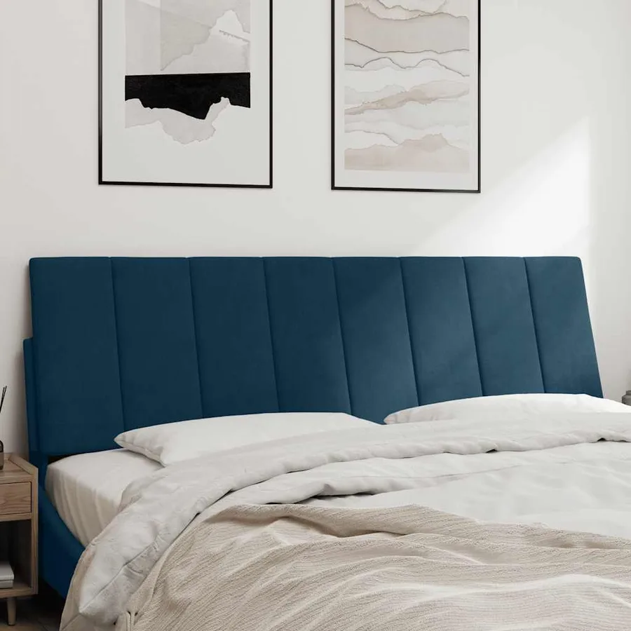 Coussin de tête de lit Hanko bleu 160 cm velours - 3
