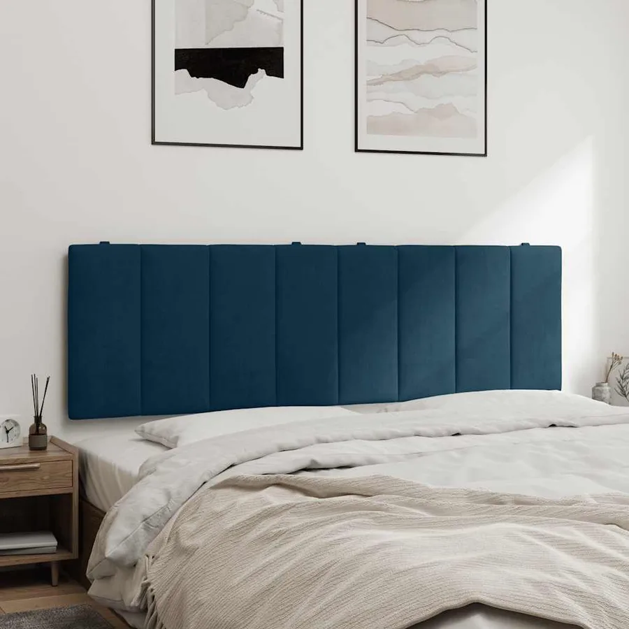 Coussin de tête de lit Hanko bleu 160 cm velours - 4