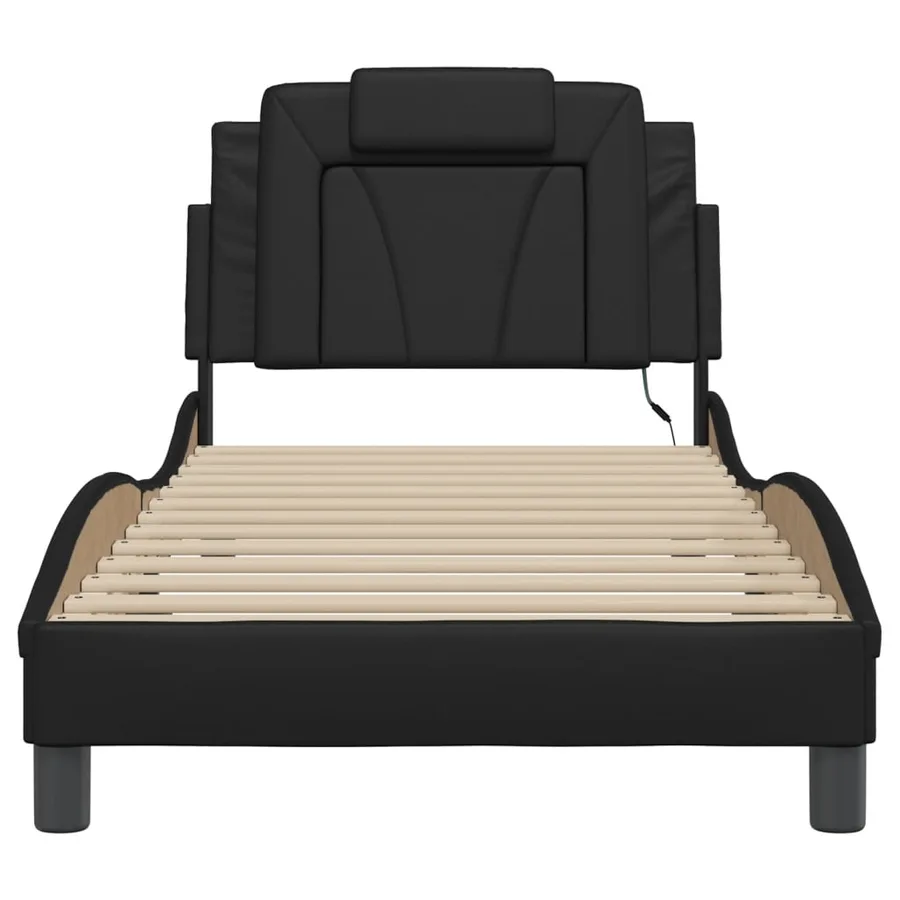 Cadre de lit Viana avec LED sans matelas noir 90x200 cm - 6