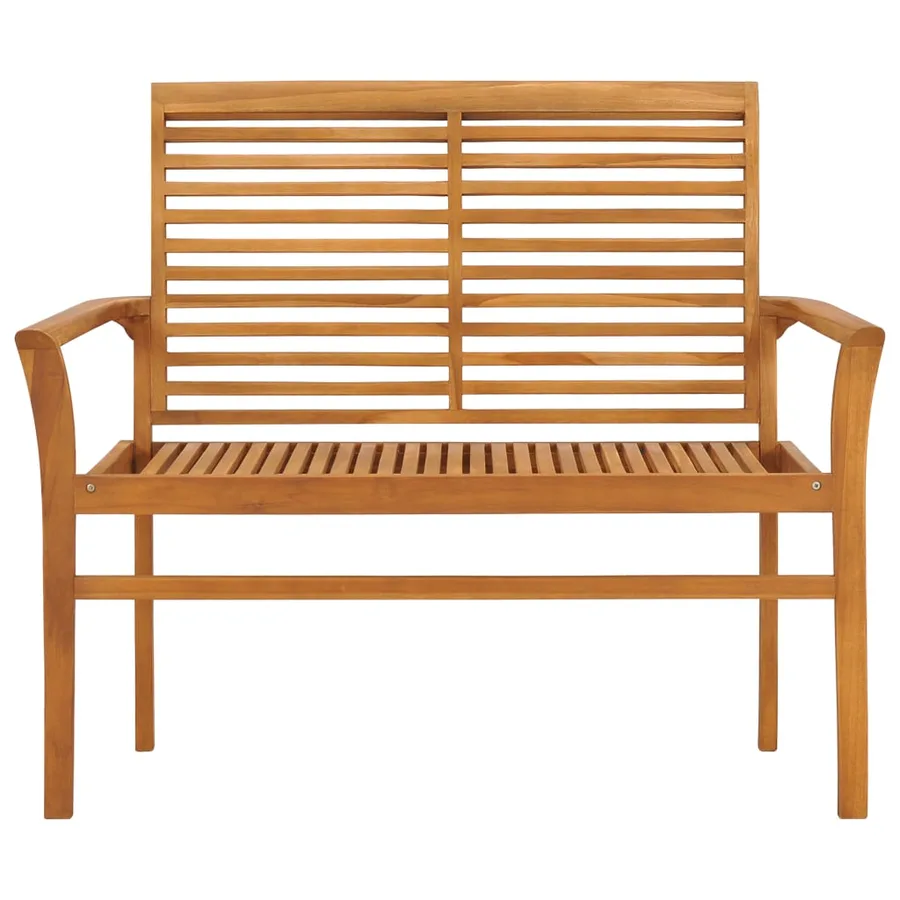 Banc de jardin avec coussin vert 112 cm Bois de teck massif - 3