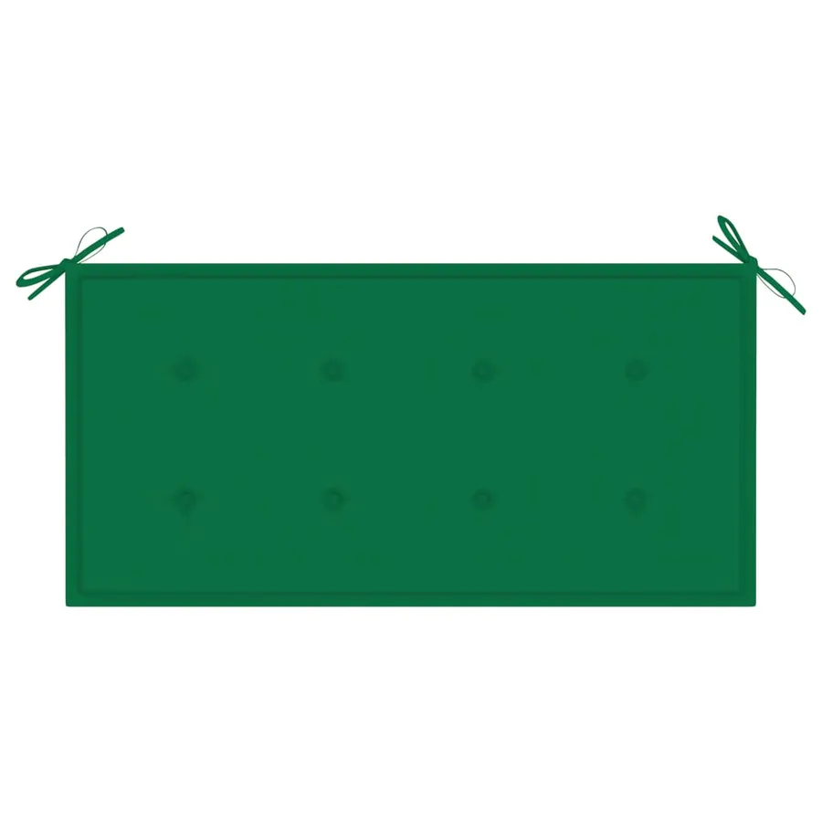Banc de jardin avec coussin vert 112 cm Bois de teck massif - 6