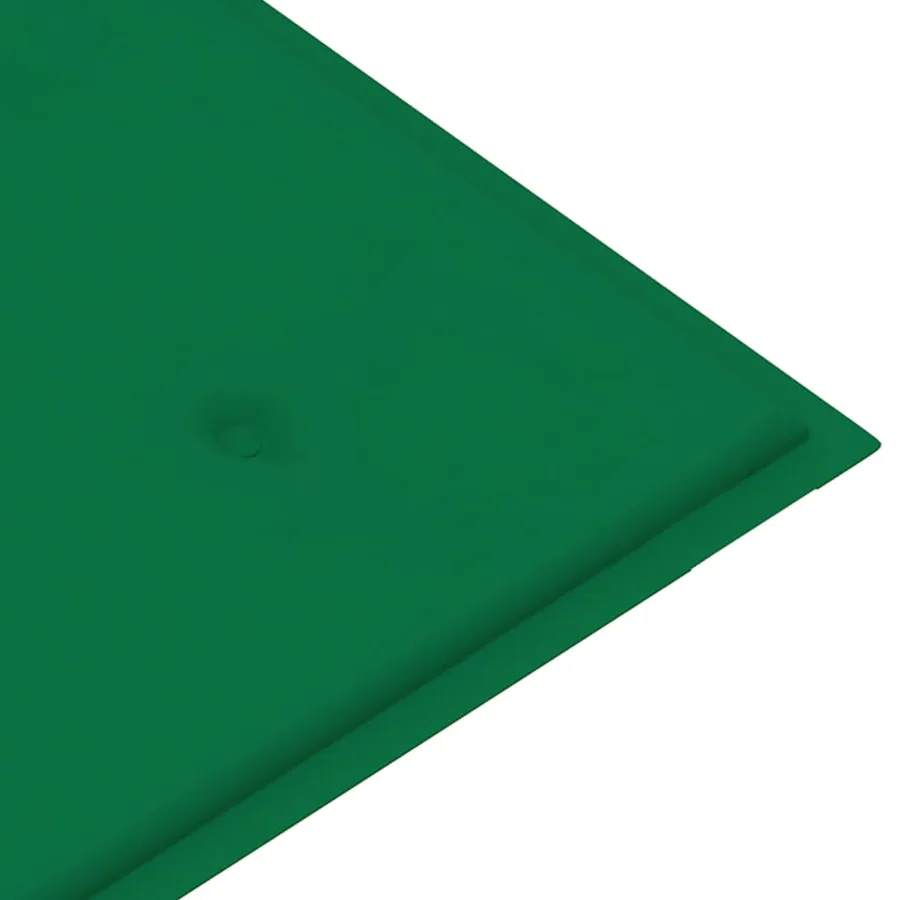 Banc de jardin avec coussin vert 112 cm Bois de teck massif - 7