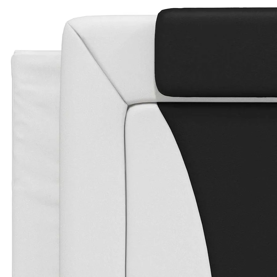 Cadre de lit Viana sans matelas blanc et noir 100x200 cm similicuir - 9