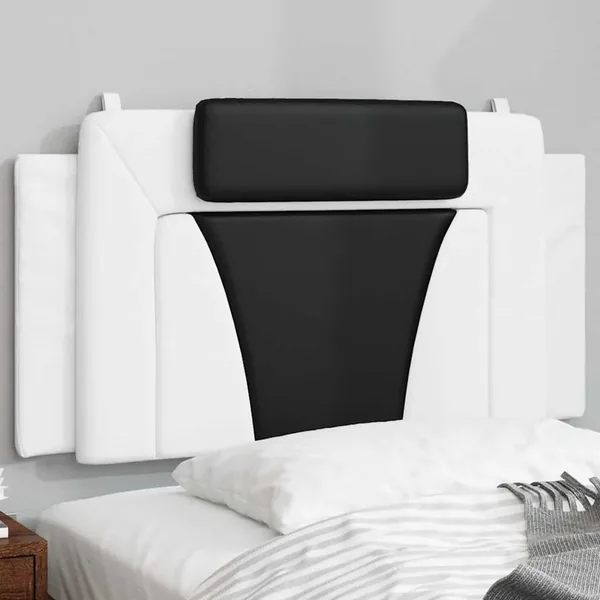 Coussin de tête de lit Viana noir et blanc 100 cm similicuir