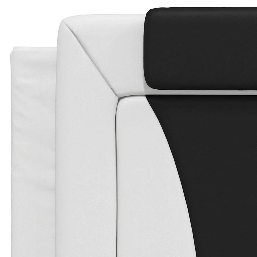 Coussin de tête de lit Viana noir et blanc 100 cm similicuir - 8
