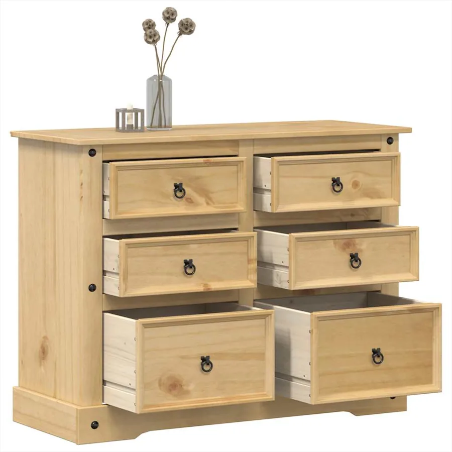Commode Corona 112x48x91 cm bois massif de pin