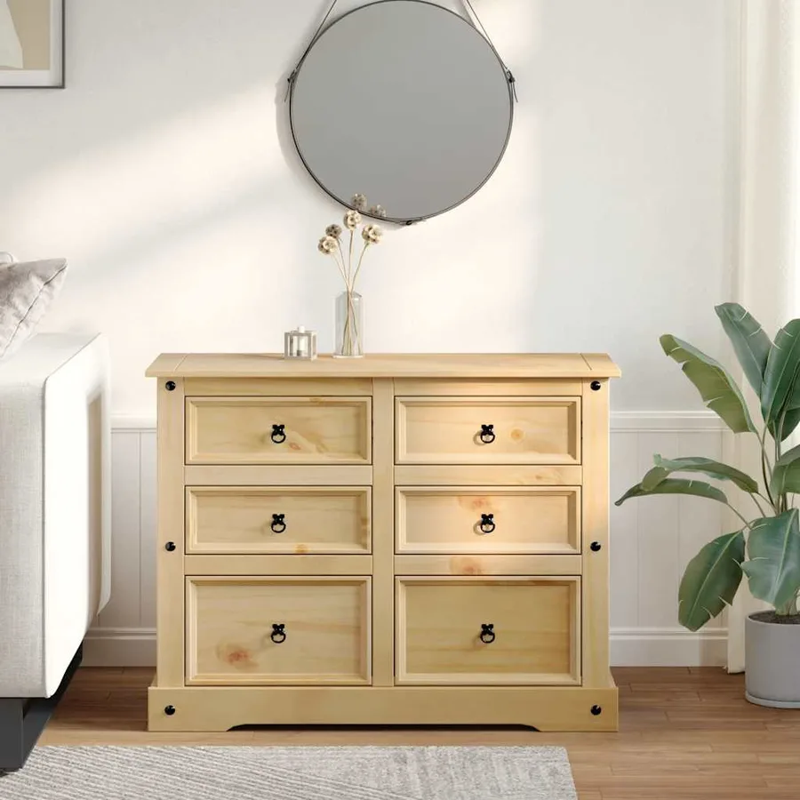 Commode Corona 112x48x91 cm bois massif de pin - 3