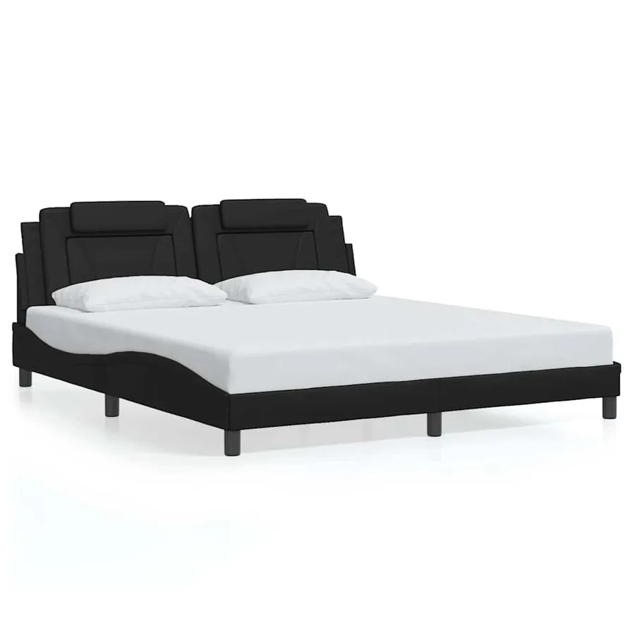 Cadre de lit Viana sans matelas noir 180x200 cm similicuir - 2