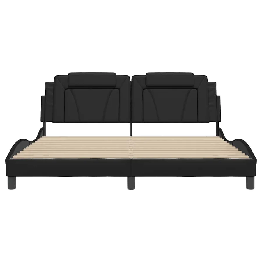 Cadre de lit Viana sans matelas noir 180x200 cm similicuir - 4