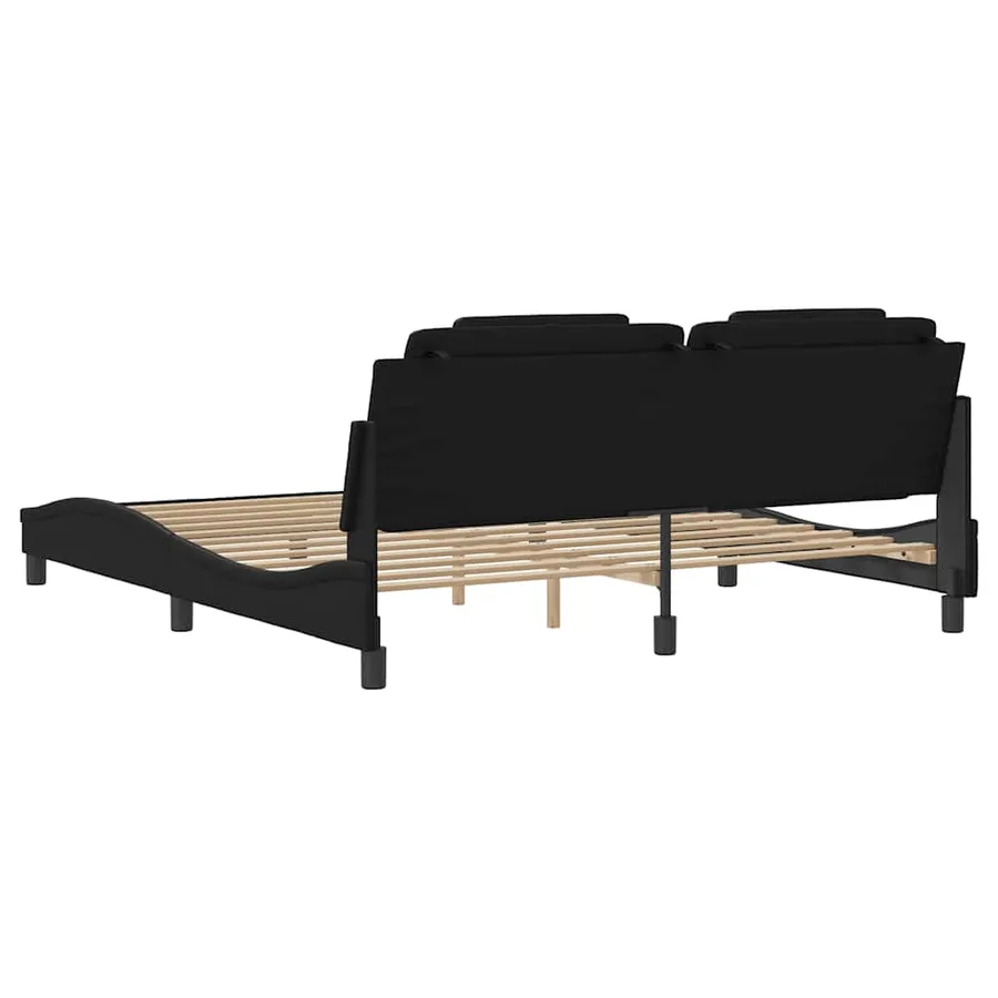 Cadre de lit Viana sans matelas noir 180x200 cm similicuir - 6