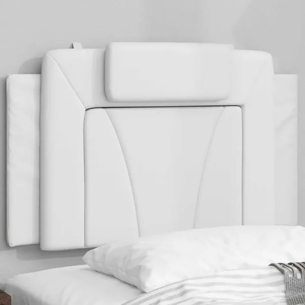 Coussin de tête de lit Viana blanc 80 cm similicuir