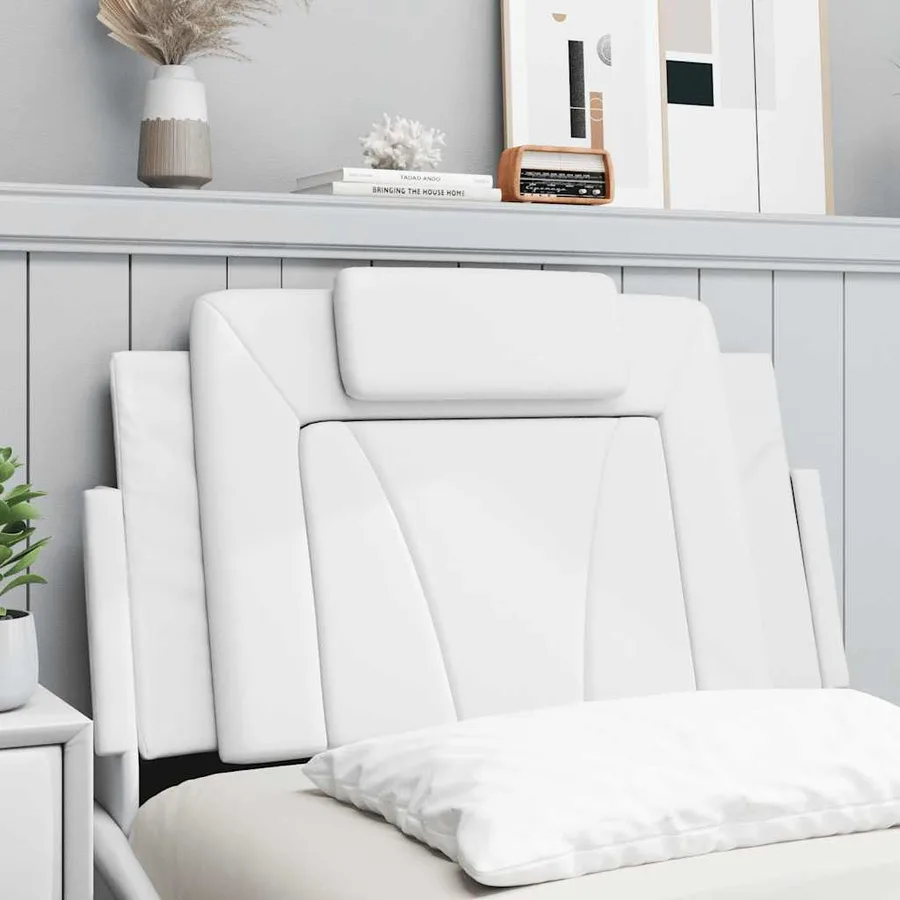 Coussin de tête de lit Viana blanc 80 cm similicuir - 4